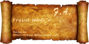 Freind Abbás névjegykártya